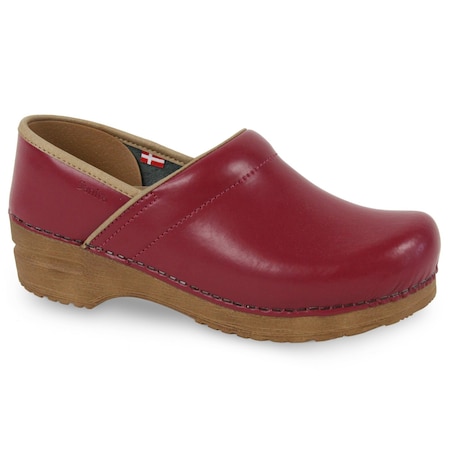 Sanita Women's Closed Back Clog, PU-coated leather Upper, Polyurethane Outsole, Raspberry, Size 11.5-12 M 1500006W-061-43